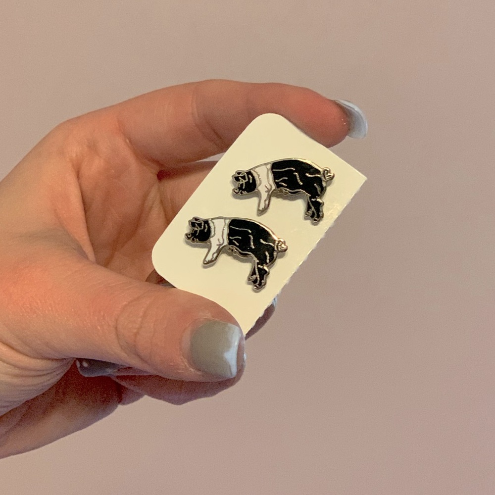 Hampshire Pig Earrings or Set of Pins